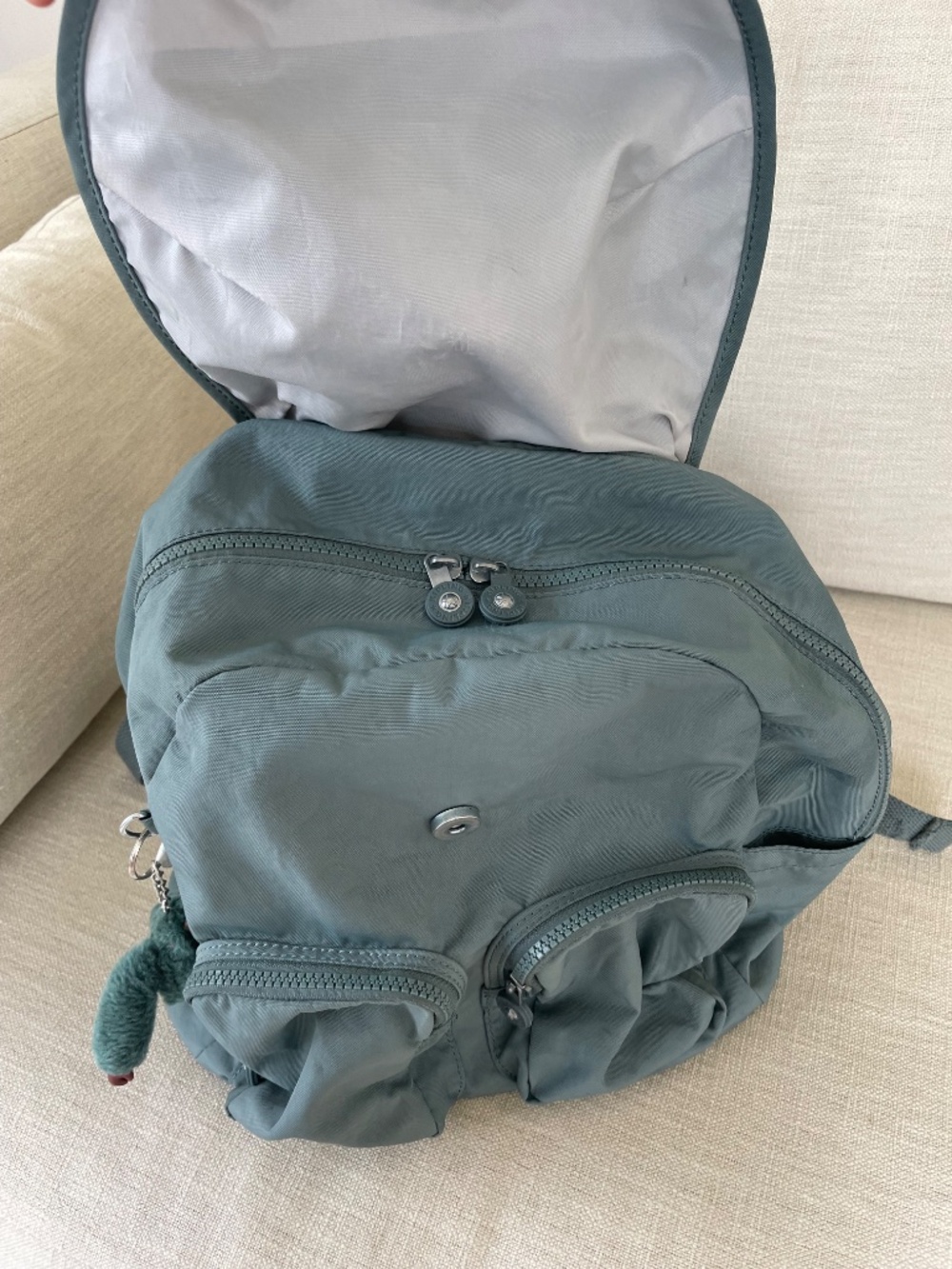 Kipling Fiona Teal Lightaloet Backpack Medium - Picture 9 of 16